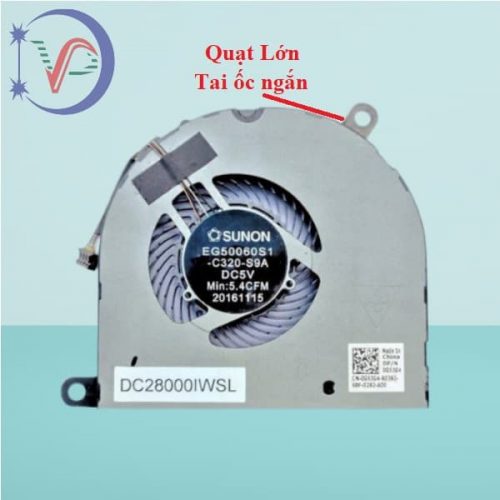 Quạt tản nhiệt cpu laptop Dell Latitude 5480 5490 E5480 E5490 (lớn)